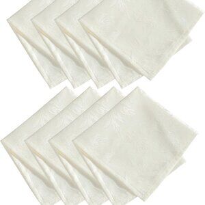 Elrene Home Fashions Elegant Woven Leaves Jacquard Damask Cloth Napkin Set